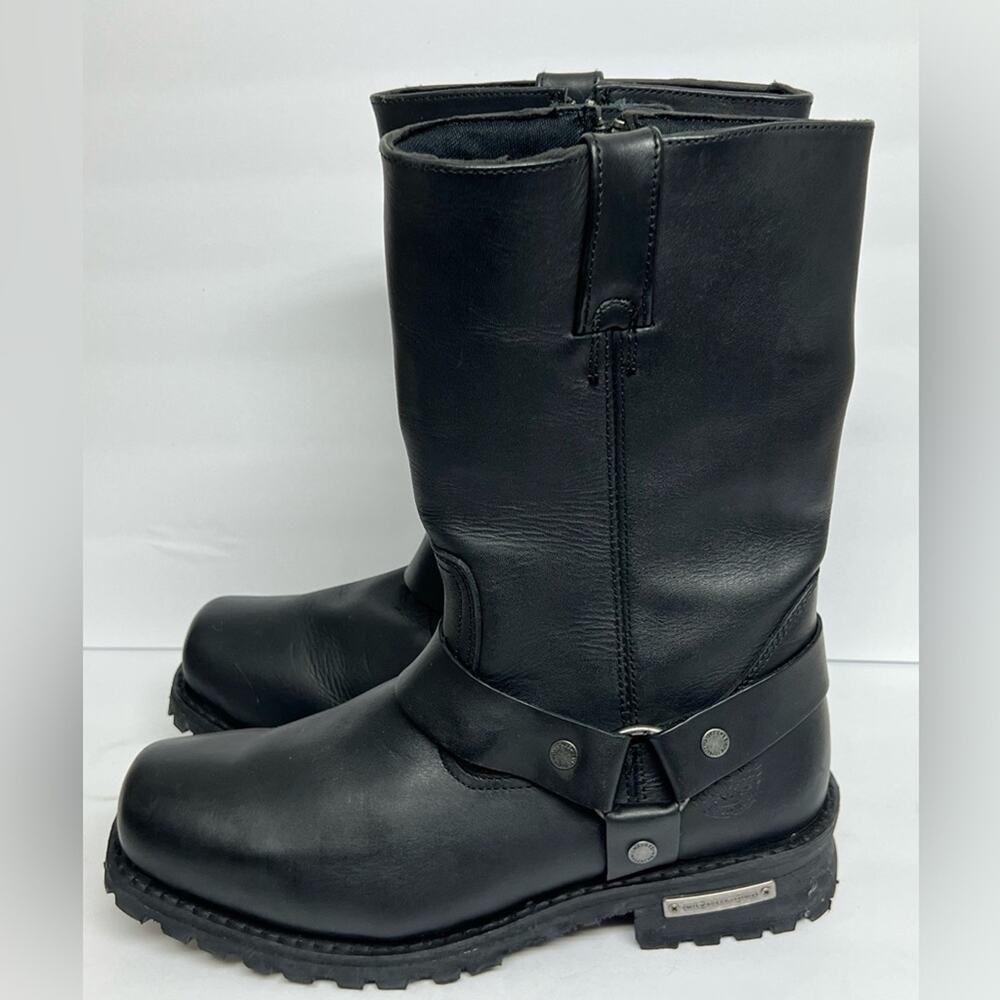 Milwaukee Leather Men’s Black Harness Boots 11-in Wide Width Square Toe 10EEE - Picture 2 of 12